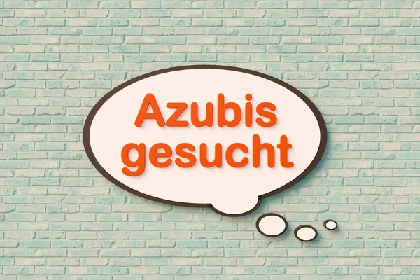 Azubis Gesucht Praktikanter Eller Lärlingar Ville Tecknad Pratbubbla Orange Bokstäver — Stockfoto