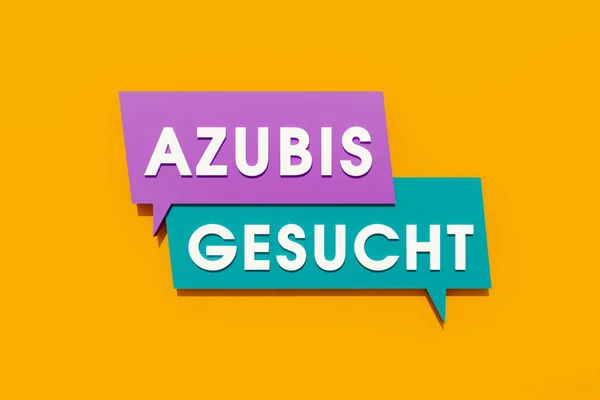 Azubis Gesucht Färgad Fana Underteckna Färgad Talbubbla Orange Lila Och — Stockfoto