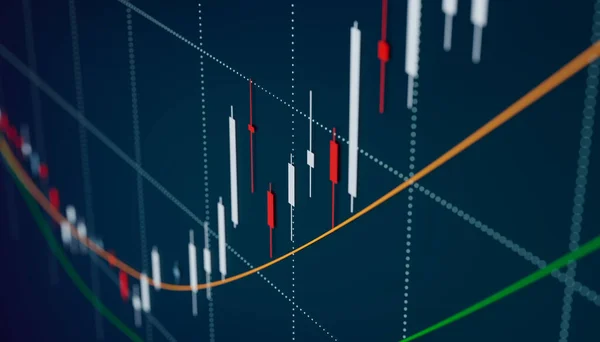 Steigende Börsenkurse Das Kerzenständer Diagramm Steigt Unternehmensfinanzierung Und Industrie Handel — Stockfoto