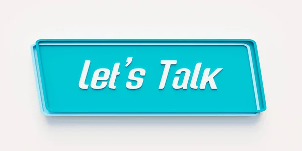 Vamos Conversar Banner Azul Com Mensagem Vamos Falar Motivação Encorajamento — Fotografia de Stock