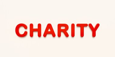 Hayır işi, web afişi, imzala. Kırmızı büyük harflerle 