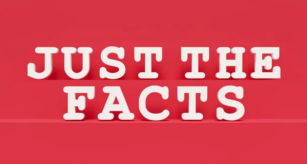 Nur Die Fakten Rot Glänzende Plastikbuchstaben Geschäft Genauigkeit Wahrheit Prüfung — Stockfoto