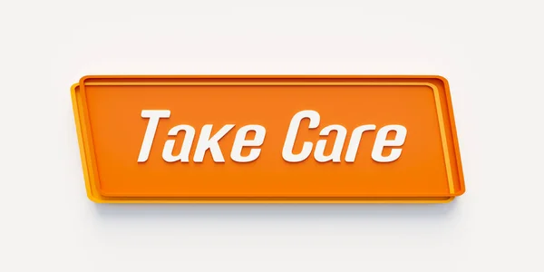 Cuídate Banner Naranja Con Mensaje Ten Cuidado Asesoramiento Relajación Vida —  Fotos de Stock