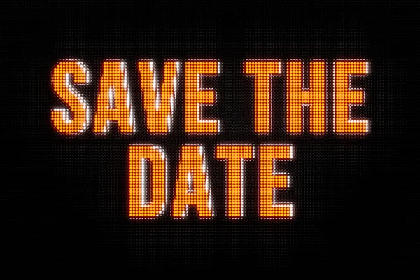 Date Text Orange Led Screen Date Time Schedule Appointment Event — Stock Photo, Image