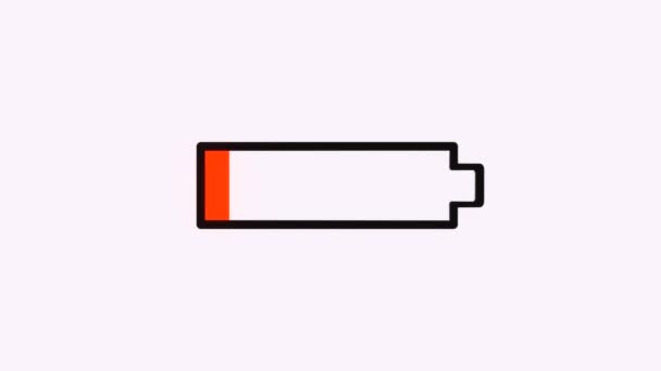 Laddningsbatteri Stigande Energinivå Energiförbrukning Från Lågt Till Fulladdat Batteri Energiförsörjning — Stockvideo
