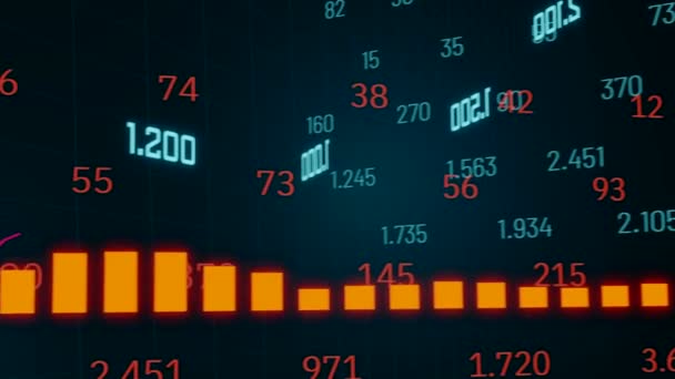 Bedrijfsgegevens Positieve Staafdiagram Financieel Verslag Met Stijgende Staafdiagram Financiële Cijfers — Stockvideo