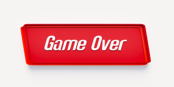 Game Red Banner Message Game Leisure Games Computer Games Finishing — Stock Photo, Image