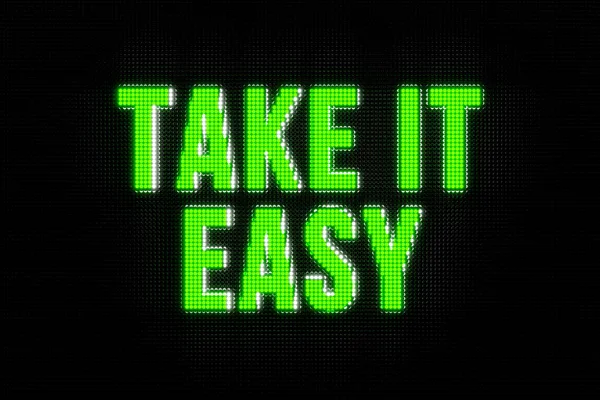 Take Easy Banner Capital Letters Text Take Easy Green Advice — Stock Photo, Image