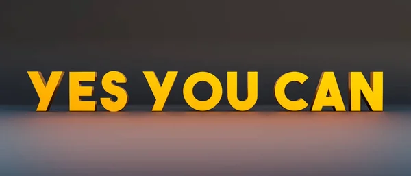 Das Können Sie Gelbes Banner Mit Der Botschaft Sie Können — Stockfoto