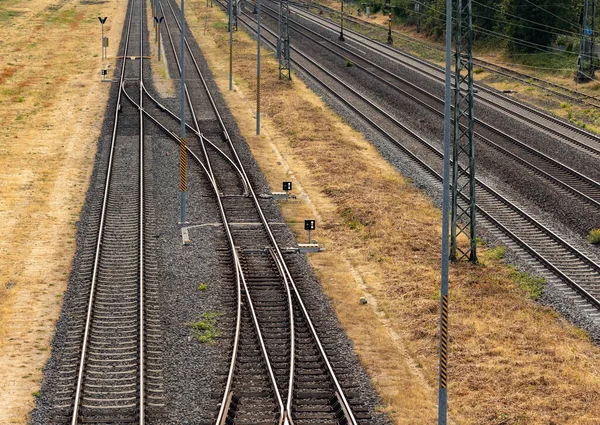 Spoorwegen Schakelaars Seingevingssystemen Technologie Spoorwegverbindingen Vervoer — Stockfoto