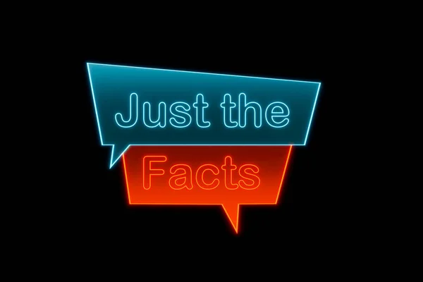 Just Facts Glowing Banner Text Just Facts Orange Blue Honesty — Stock Photo, Image