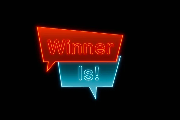 Kazanan Kazanır Turuncu Mavi Renkli Kazanan Yazısıyla Parlayan Afiş Rekabet — Stok fotoğraf
