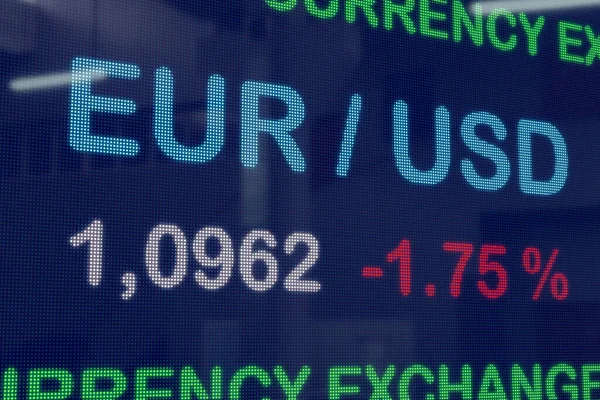 Eur Usd Árfolyam Lefelé Euró Esik Ellen Usd Pénzforgalom Gazdaság — Stock Fotó