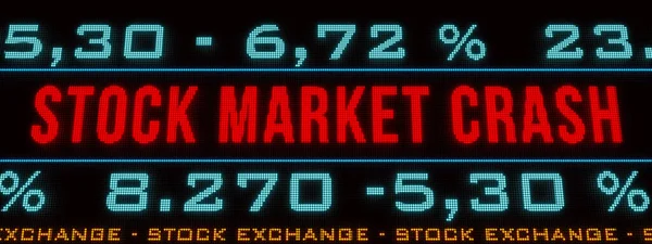 Stock market crash. Trading, recession, crisis, depression era, falling stocks, losing money. 3D illustration