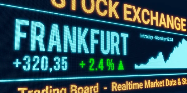 Frankfurt Borsa Yükseliyor Pozitif Borsa Verileri Ekranda Yükselen Grafikler Yeşil — Stok fotoğraf