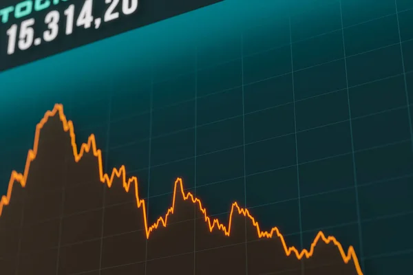 Індекс Фондового Ринку Знижується Падіння Фондового Ринку Втрата Грошей Висока — стокове фото