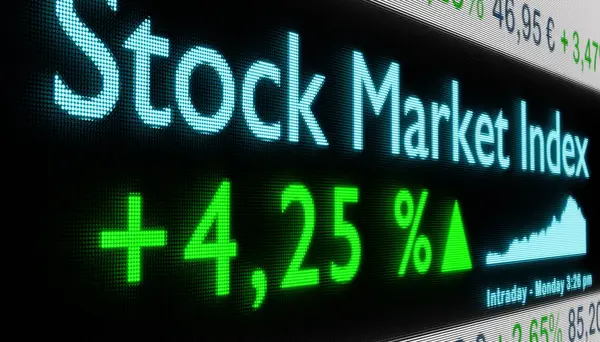 Индекс Фондового Рынка Растет Рост Фондового Рынка Получение Прибыли Высокая — стоковое фото