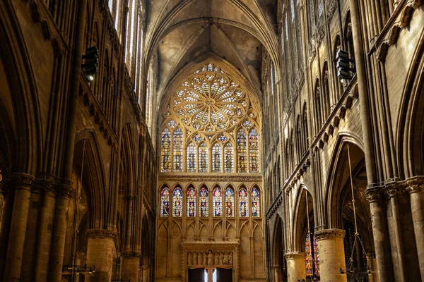 Cathedral Saint Etienne Metz Lorrain Frankrike August 2023 Katolsk Kirke – stockfoto