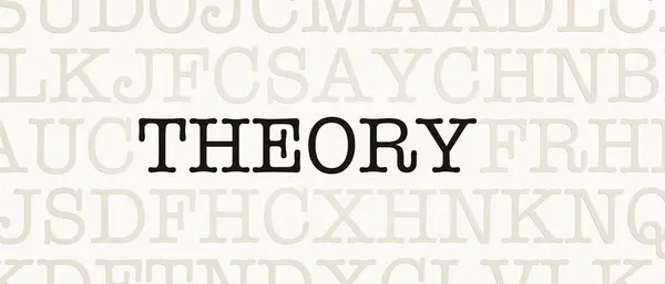 Theory Page Random Letters Word Theory Black Font — Stock Photo, Image