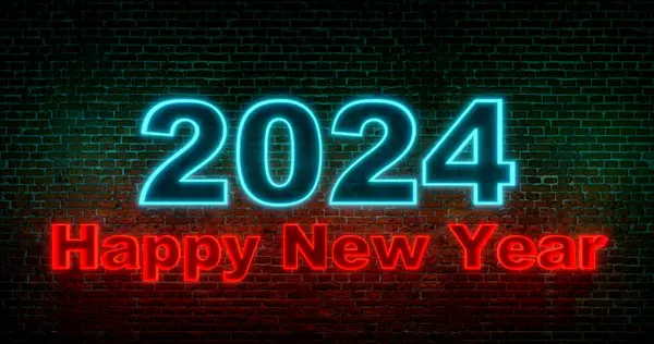 Šťastný Nový Rok2024 Kalendář Akce Párty Pozdrav Silvestr Sraz Ilustrace Stock Snímky