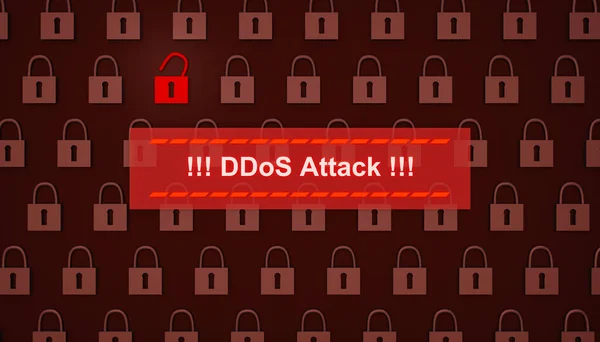 Ddos Útok Varovný Signál Obrazovce Kyberkriminalita Hackování Hrozba Síťová Bezpečnost Stock Obrázky