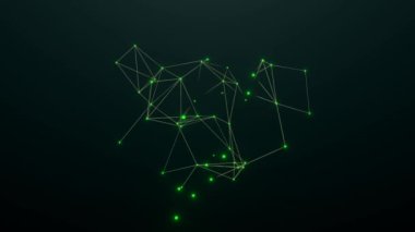 Yeşilli çokgen ağı. Soyut pleksus, bilim, bağlantılar, kablo, sistem ve dijital, geometri. 