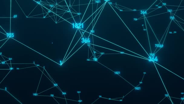 Rede Polígonos Azul Com Números Digitais Plexo Abstrato Ciência Conexões — Vídeo de Stock