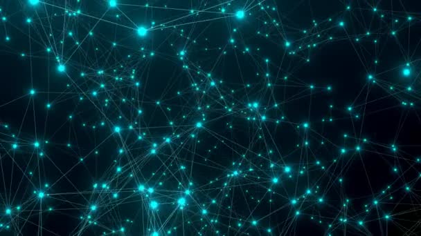 Rede Polígonos Azul Plexo Abstrato Ciência Conexões Fio Sistema Digital — Vídeo de Stock