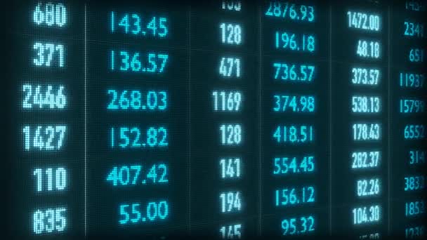Datum Financiële Cijfers Cijfers Statistieken Blauw Spreadsheet Met Bedrijfsgegevens Analyse — Stockvideo