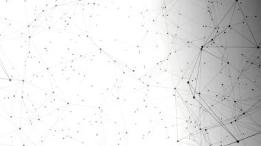 Pleksus, siyah beyaz çokgen ağı. Soyut pleksus, bilim, bağlantılar, kablo, sistem ve dijital, geometri. 