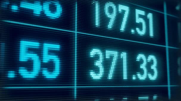 Cifras Financieras Primer Plano Números Estadísticas Hoja Cálculo Azul Con — Vídeo de stock