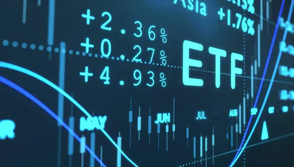 ETF investment (Exchange Traded Funds). Trading, financial markets, data, business, investment funds. Abstract stock market and exchange concept.