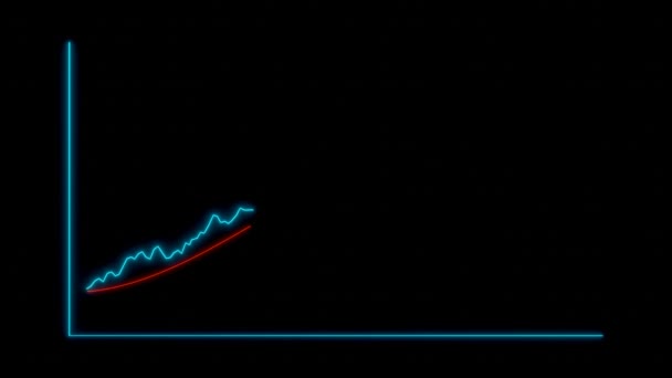 Grafik Blau Liniendiagramm Nach Oben Rote Gleitende Durchschnittslinie Börse Und — Stockvideo