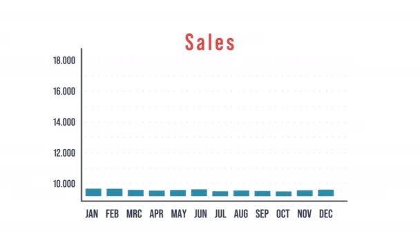 商业销售图表 条形图 季度收入 财务报告 — 图库视频影像