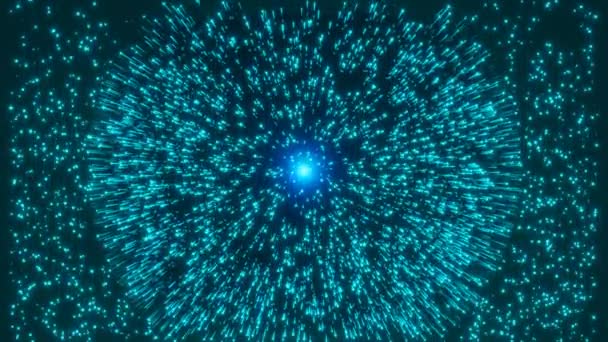 Abstract Blue Illuminated Points Light Particle Dots Move Upwards — Stock Video