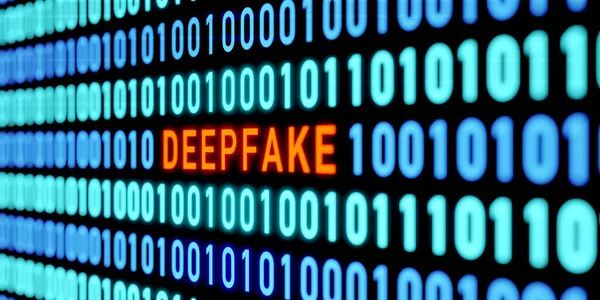 Deepfake Zpráva Binární Kód Nula Jedna Hluboký Podvod Systému Varovné Stock Fotografie