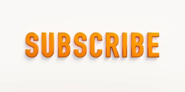 Abone ol, afiş imzala. Turuncu büyük harflerle 