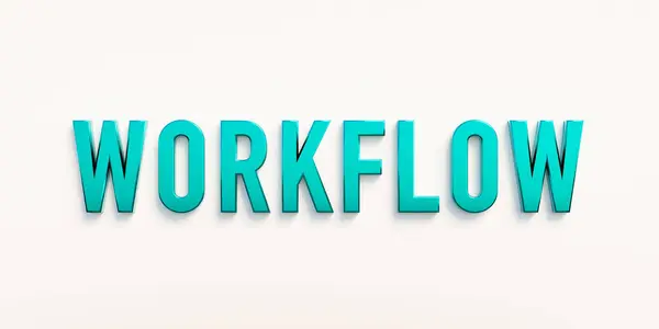 Workflow, banner - sign. The word \