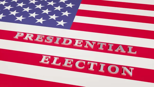 USA Presidential Election banner, us flag. United States national flag with the words \