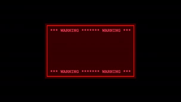 Μήνυμα Προειδοποίησης Παραβίασης Δεδομένων Φωτεινό Προειδοποιητικό Σημάδι Ιστορικό Διαφανεια Πινακίδα — Αρχείο Βίντεο