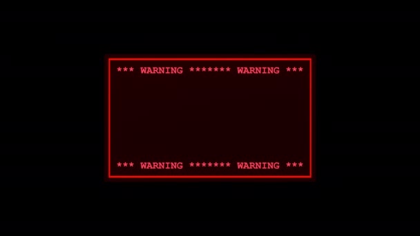 Systemfehlerwarnmeldung Blinkendes Warnschild Hintergrund Transparent Das Zeichen Kann Als Schicht — Stockvideo