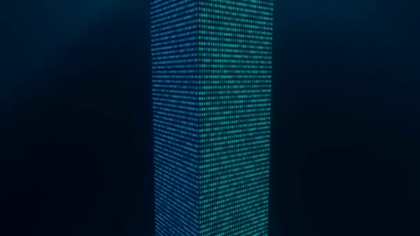 Binary Code Draait Een Pilaar Abstract Futuristisch Big Data Concept — Stockvideo