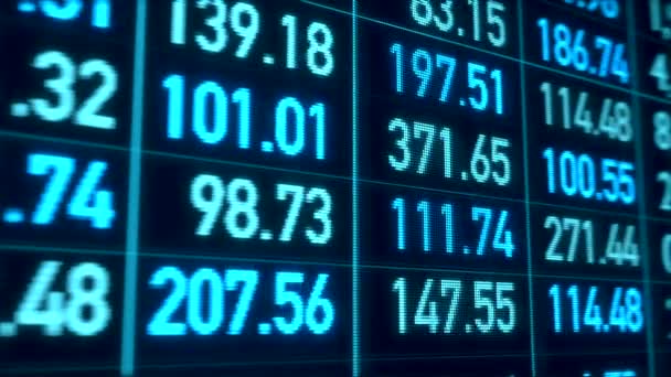 Animerade Digitala Nummer Data Eller Finansiella Siffror Blått Analys Marknadsundersökning — Stockvideo