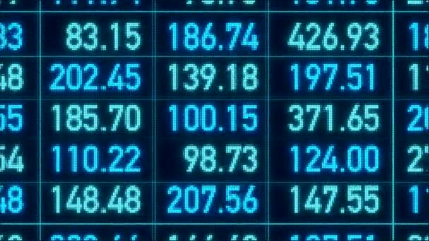 计数数字 电子表格 财务数字在屏幕上 市场研究 蓝色财务报告 — 图库视频影像