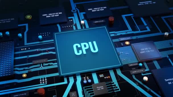 マザーボード 半導体のCpu トランジスタ インダクタ ランダムアクセスメモリ コンピュータ技術 — ストック動画