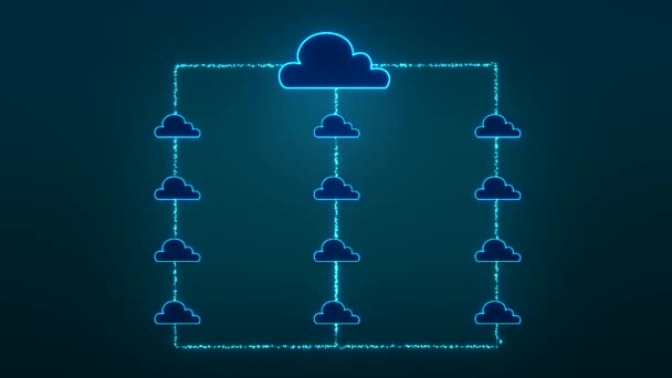 Cloud Computing Gegevensoverdracht Cloud Servernetwerk Computernetwerk Blockchain Verbinding Big Data — Stockvideo