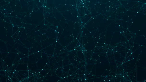 Μπλε Φωτισμένο Πολύγωνο Πλέγμα Δικτύου Αφηρημένο Δίκτυο Καλωδίων Τεχνολογία Επιστήμη — Αρχείο Βίντεο