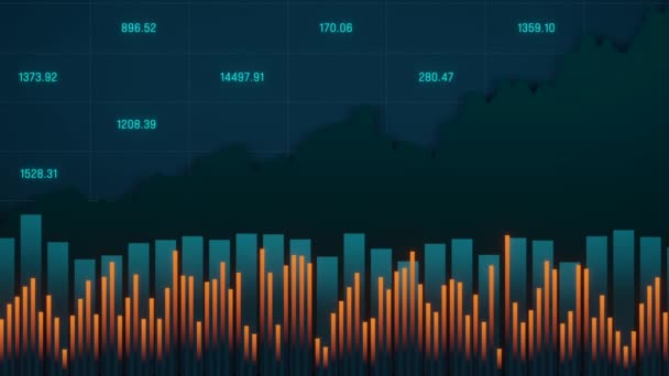 Animierte Balkengrafik Diagramme Und Daten Abstraktes Börsen Und Börsenkonzept Unternehmen — Stockvideo