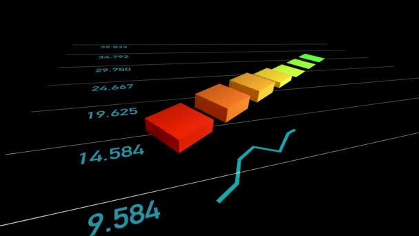 Business Grafico Barre Verso Alto Relazione Finanziaria Dati Finanziari Dati — Video Stock