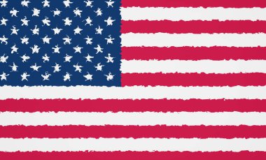 Birleşik Devletler bayrağı soyut renkli. Pürüzlü çizgiler, boyalı stil. Amerika, ABD, Ülke, Seyahat, Turizm, Hükümet, Ulus, Amerikan Kültürü.